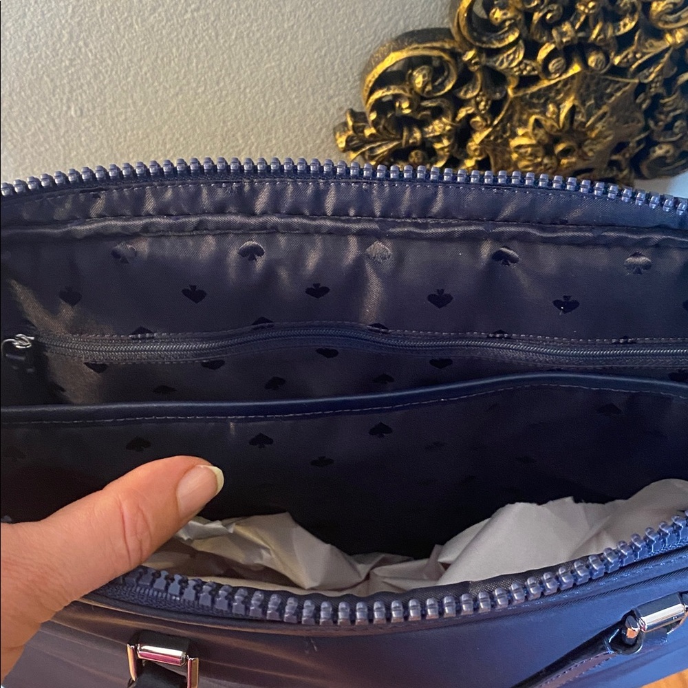 💙♠️KATE SPADE NEW YORK Jae Dark Navy Blue Nylon Laptop Shoulder Bag 💙 - Picture 11 of 15